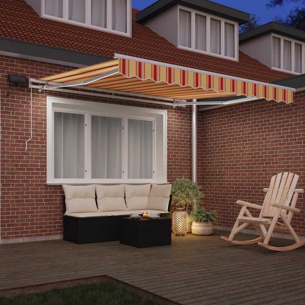 Einziehbare Markise mit Gelb und Orange 300 x 250 cm Stoff