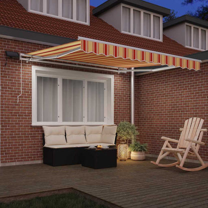 Einziehbare Markise mit Gelb und Orange 300 x 250 cm Stoff