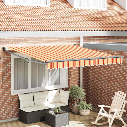 Einziehbare Markise Gelb, Orange 300 x 250 cm Polyester, Metall