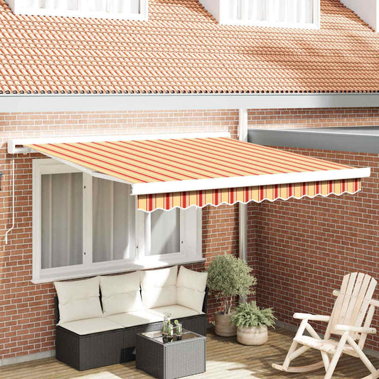 Einziehbare Markise Gelb, Orange 300 x 250 cm Stoff, Metall
