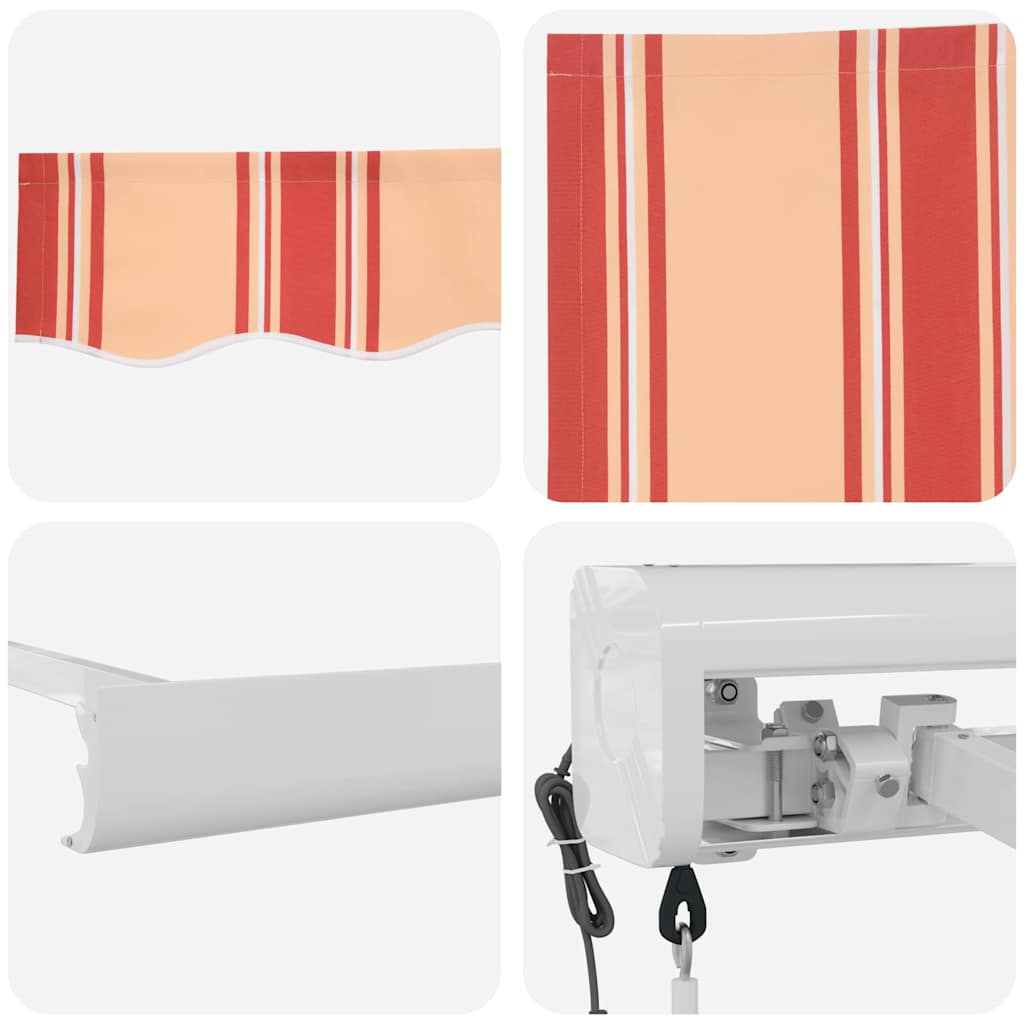 Einziehbare Markise Gelb und Orange 300 x 250 cm Stoff, Metall