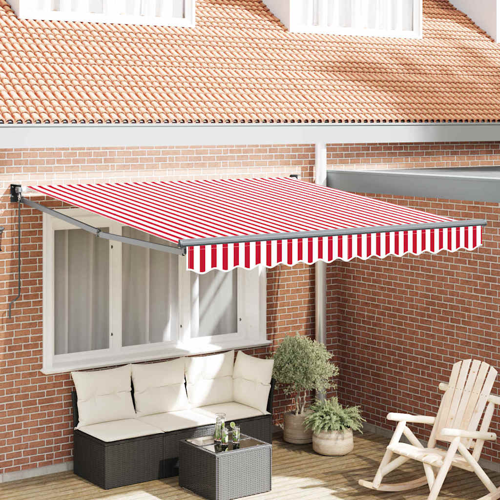 Einziehbare Markise Striped Rot und weiße Streifen 300 x 250 cm