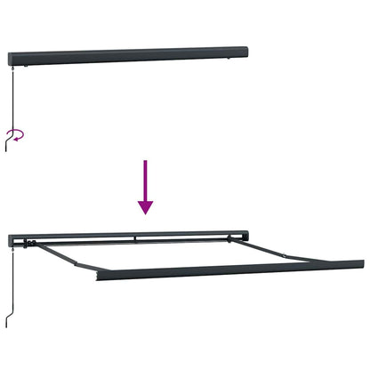 Einziehbare Markise Rot und weiß 300 x 250 cm Stoff, Metall