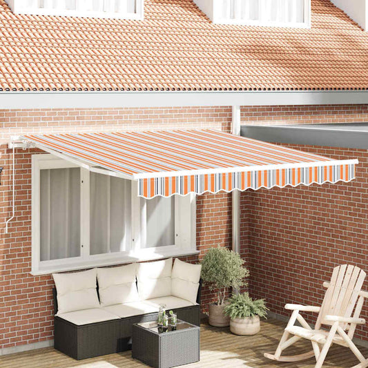 Markise Gestreift Mehrfarbig 3 x 2,5 m Polyester und Metall