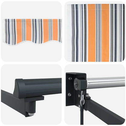 Markise Gestreift Mehrfarbig 3 x 2,5 m Polyester und Metall