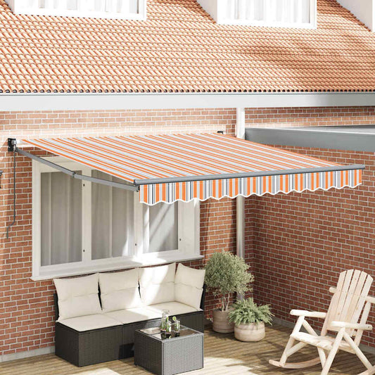 Markise Gestreift Mehrfarbig 3 x 2,5 m Polyester und Metall