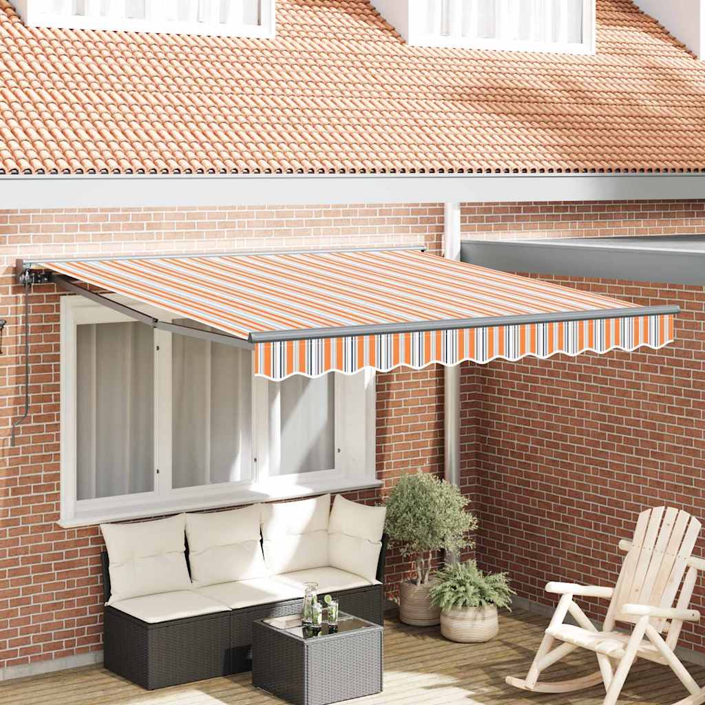 Einziehbare Markise Bunt gestreift 300x250 cm Stoff