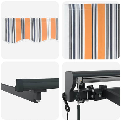 Einziehbare Markise Bunt gestreift 300x250 cm Stoff
