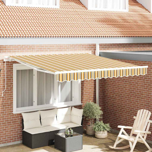 Markise Gestreift Mehrfarbig 3 x 2,5 m Polyester und Metall