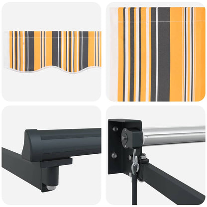 Markise Gestreift Mehrfarbig 3 x 2,5 m Polyester und Metall