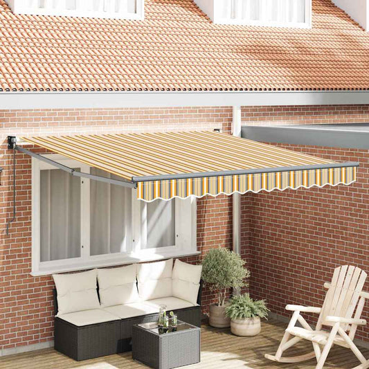 Markise Gestreift Mehrfarbig 3 x 2,5 m Polyester und Metall