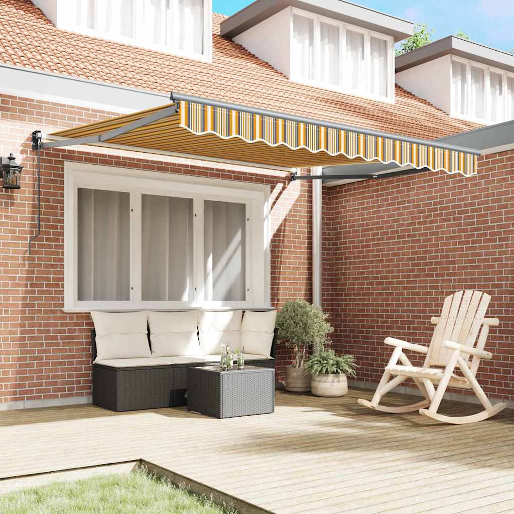 Markise Gestreift Mehrfarbig 3 x 2,5 m Polyester und Metall