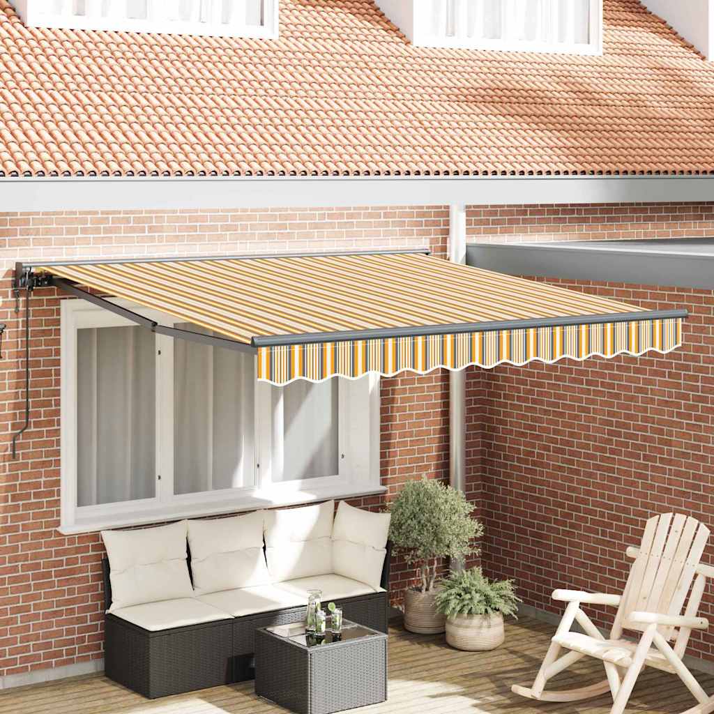Einziehbare Markise Bunt gestreift 300x250 cm Stoff