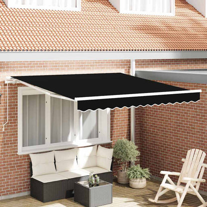 Markise Schwarz 3 x 2,5 m Polyester und Metall