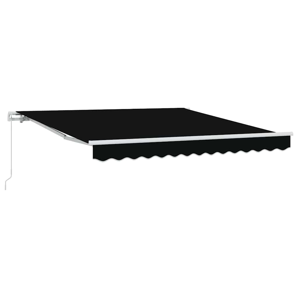 Markise Schwarz 3 x 2,5 m Polyester und Metall