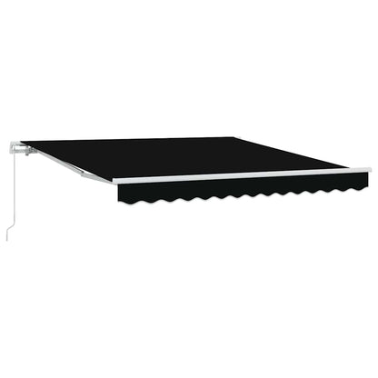 Markise Schwarz 3 x 2,5 m Polyester und Metall