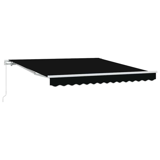 Markise Schwarz 3 x 2,5 m Polyester und Metall
