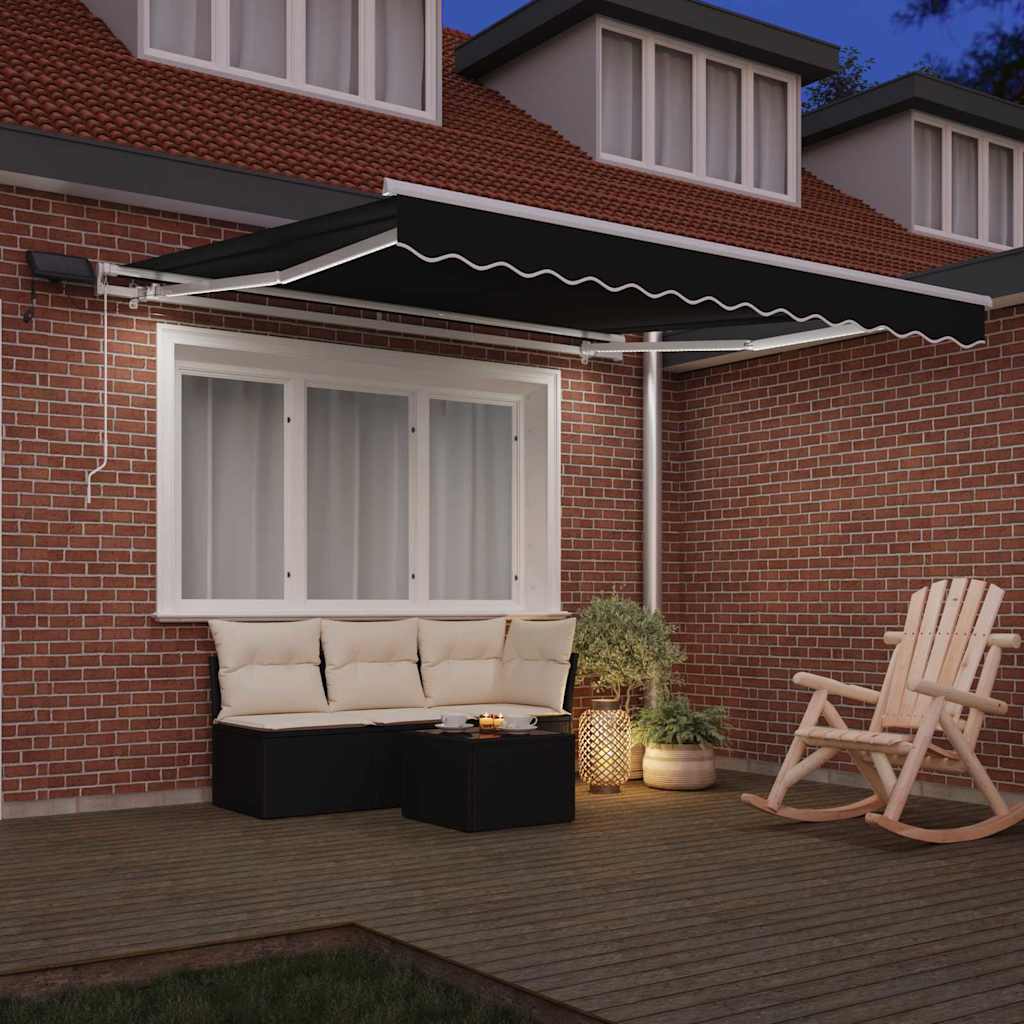 Einziehbare Markise mit Schwarz 300 x 250 cm Stoff