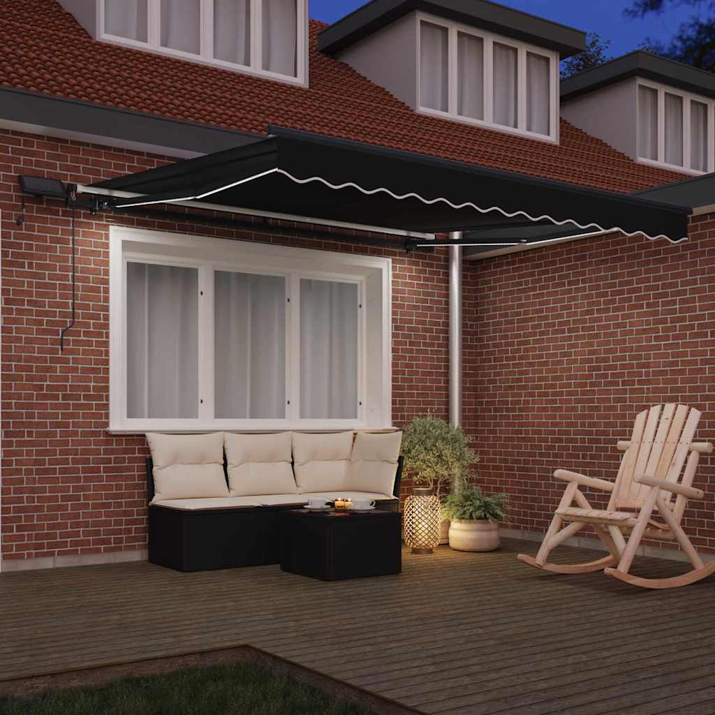 Einziehbare Markise Schwarz 300 x 250 cm Stoff