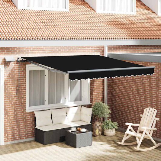 Einziehbare Markise Schwarz 300 x 250 cm Stoff