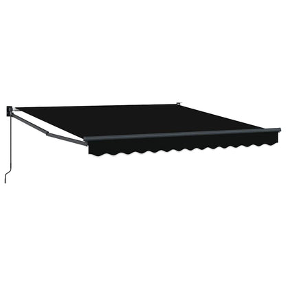 Markise Schwarz 3 x 2,5 m Polyester und Metall