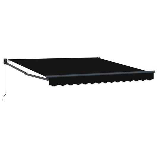 Markise Schwarz 3 x 2,5 m Polyester und Metall