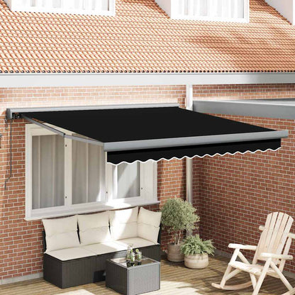 Einziehbare Markise Schwarz 300 x 250 cm Stoff, Metall