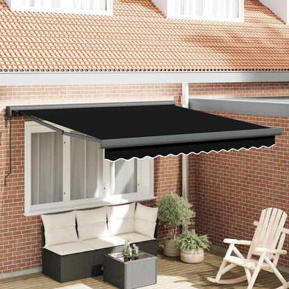 Einziehbare Markise Schwarz 300 x 250 cm Stoff, Metall