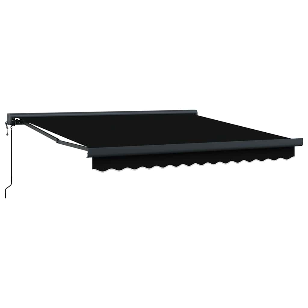 Einziehbare Markise Schwarz 300 x 250 cm Stoff, Metall