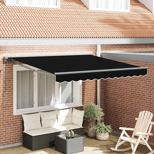 Einziehbare Markise Schwarz 300x250 cm Stoff