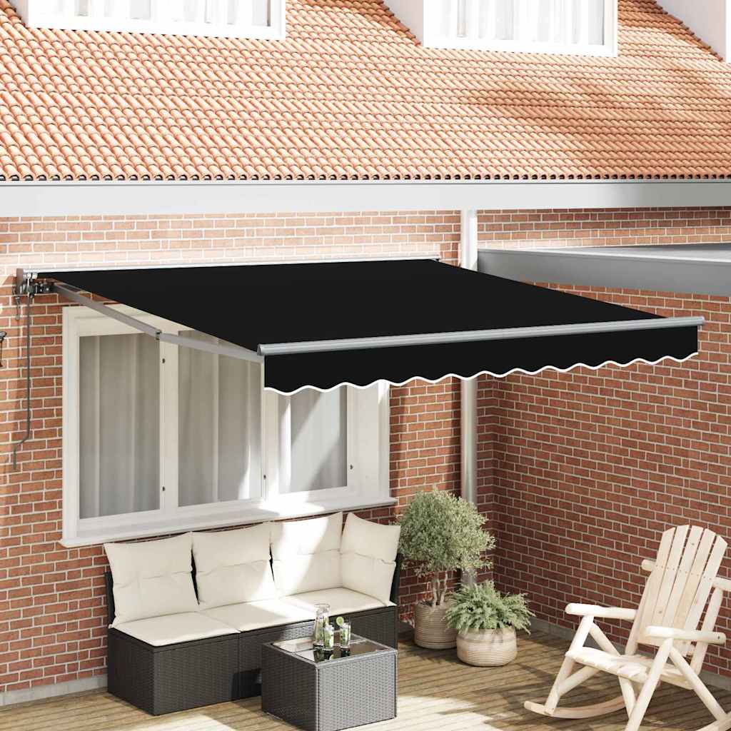 Einziehbare Markise Schwarz 300x250 cm Stoff
