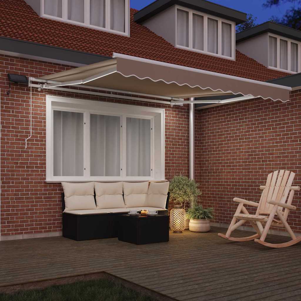 Einziehbare Markise mit Beige 300 x 250 cm Stoff