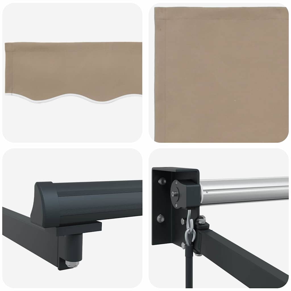 Markise Beige 3 x 2,5 m Polyester und Metall