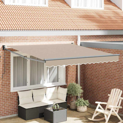 Markise Beige 3 x 2,5 m Polyester und Metall