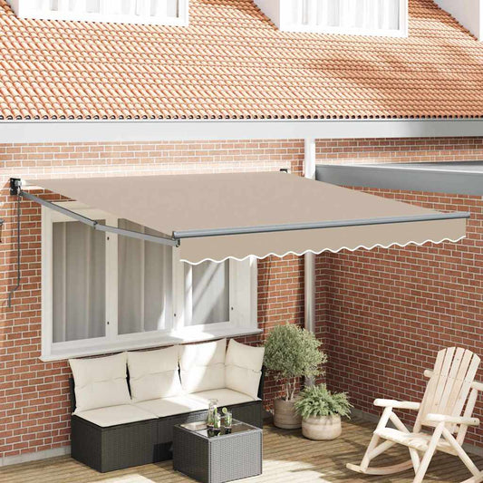 Markise Beige 3 x 2,5 m Polyester und Metall