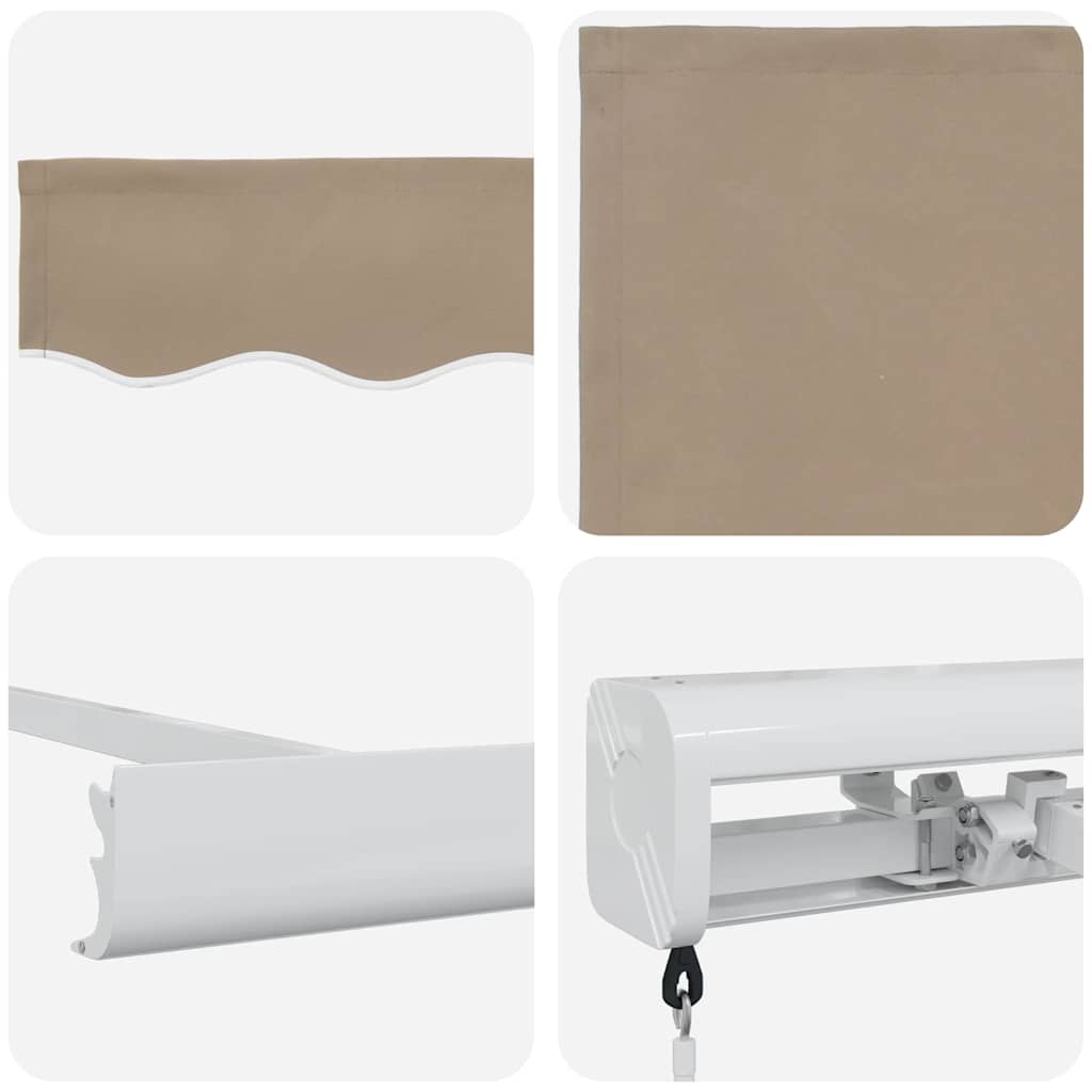 Einziehbare Markise Beige 300 x 250 cm Stoff, Metall
