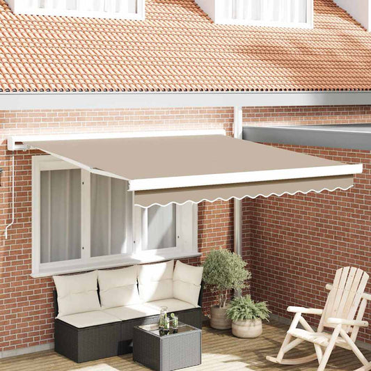 Einziehbare Markise Beige 300 x 250 cm Stoff, Metall