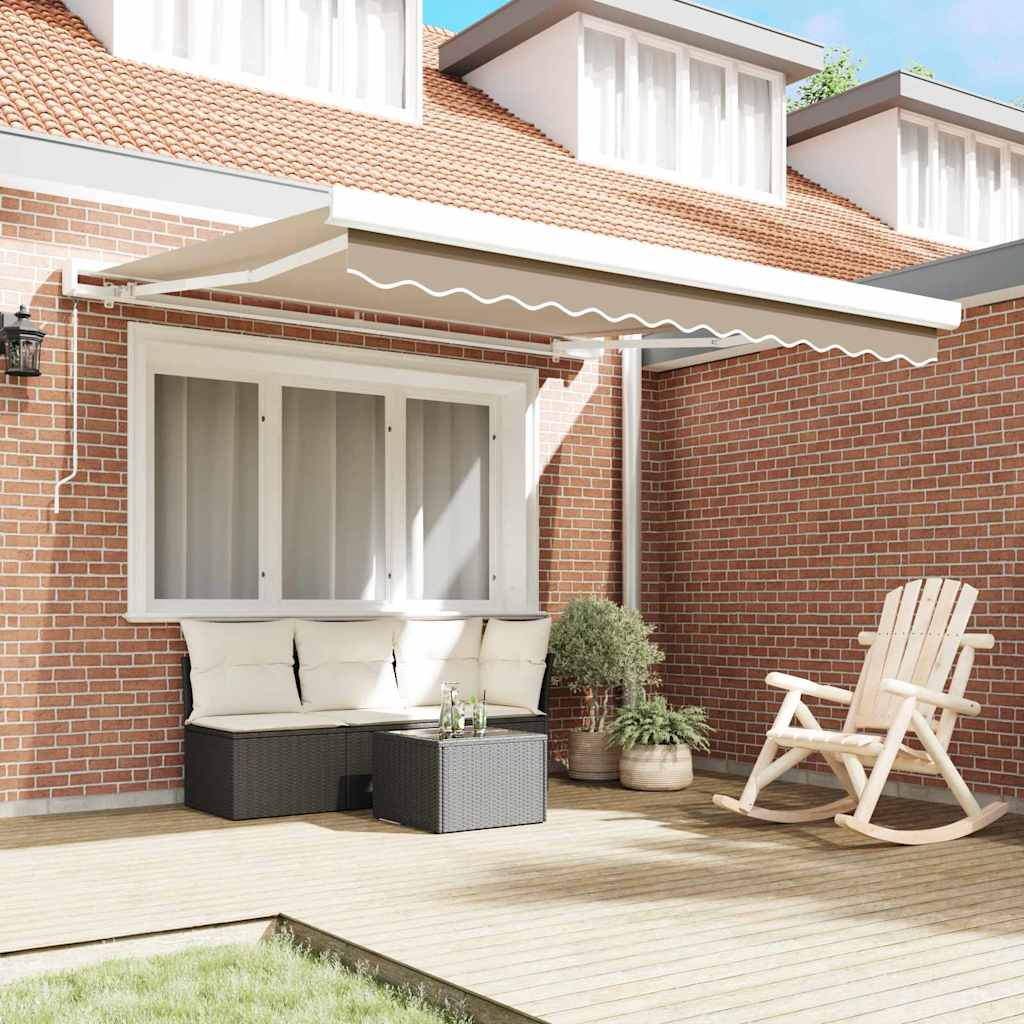 Einziehbare Markise Beige 300 x 250 cm Stoff, Metall