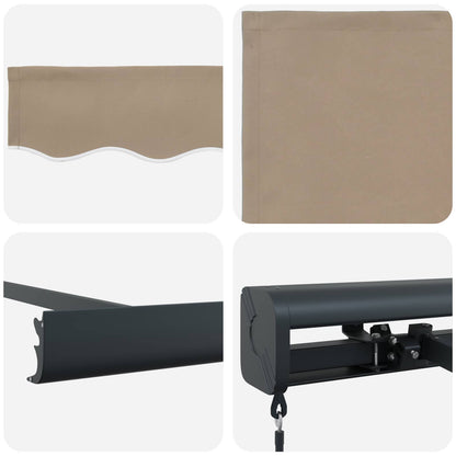 Einziehbare Markise Beige 300 x 250 cm Stoff und Metall