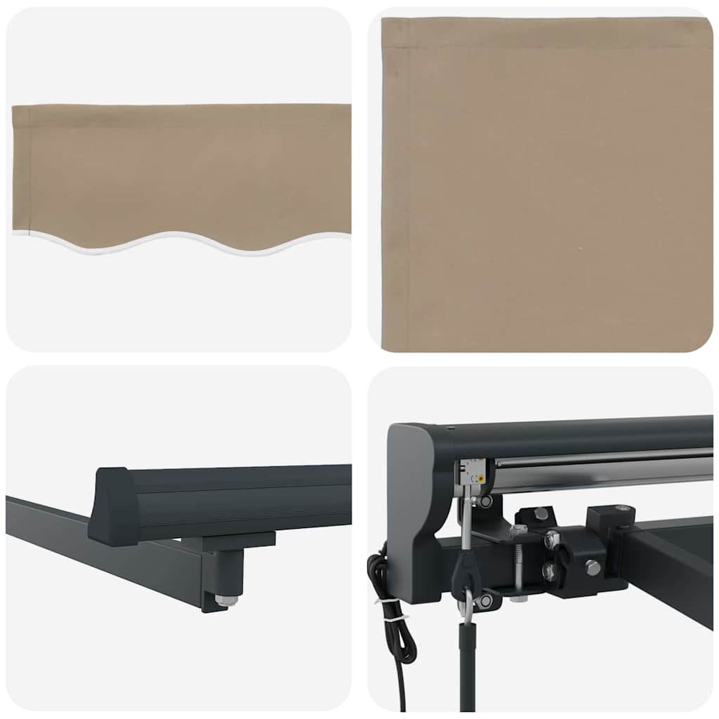 Einziehbare Markise Beige 300x250 cm Stoff