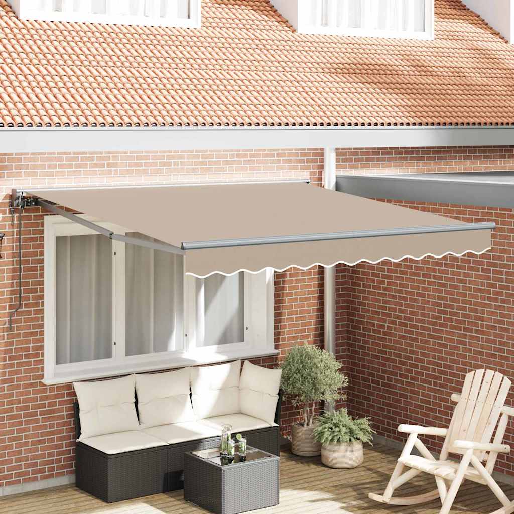 Einziehbare Markise Beige 300x250 cm Stoff