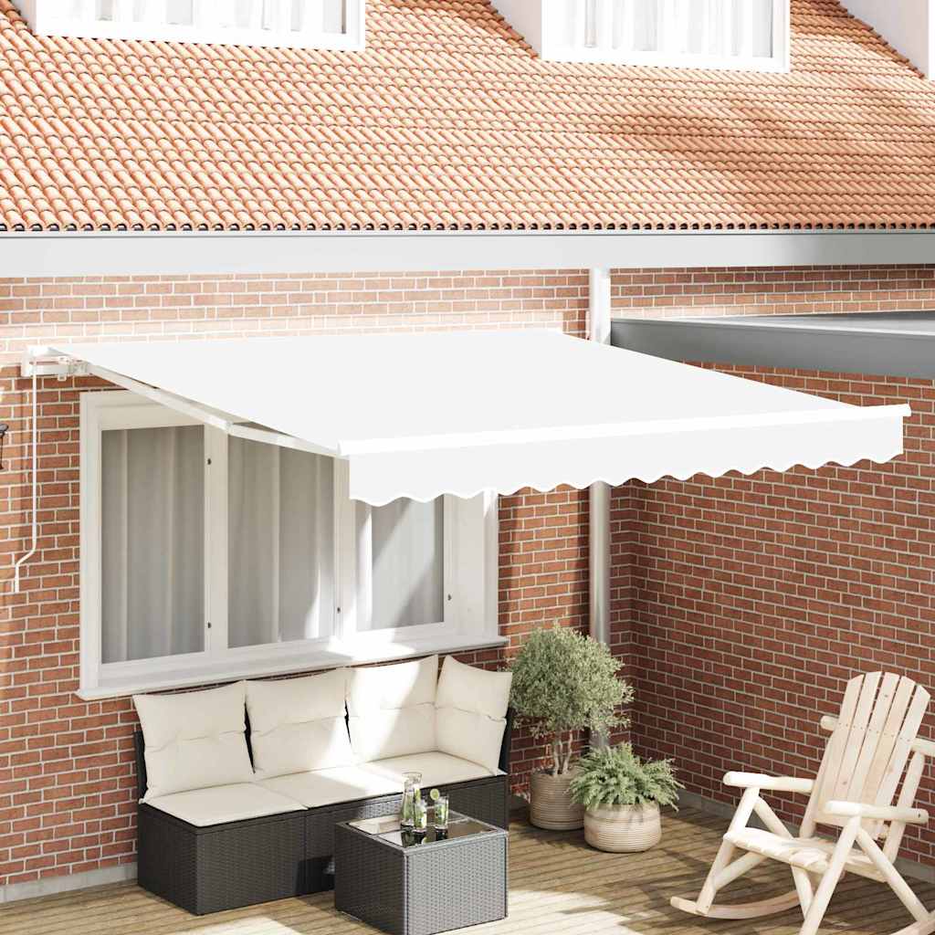 Markise Weiß 3 x 2,5 m Polyester und Metall