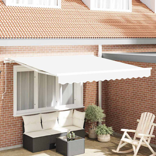 Markise Weiß 3 x 2,5 m Polyester und Metall