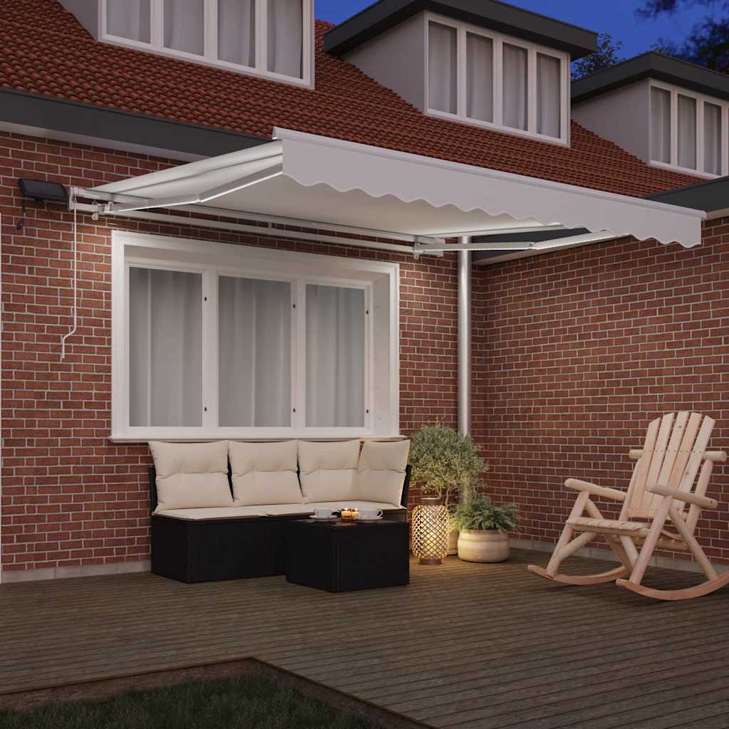 Einziehbare Markise mit Weiß 300 x 250 cm Stoff