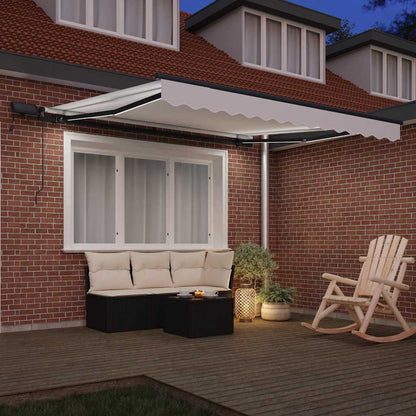 Einziehbare Markise Weiß 300 x 250 cm Stoff