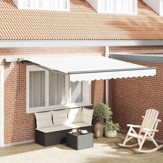 Einziehbare Markise Weiß 300 x 250 cm Stoff