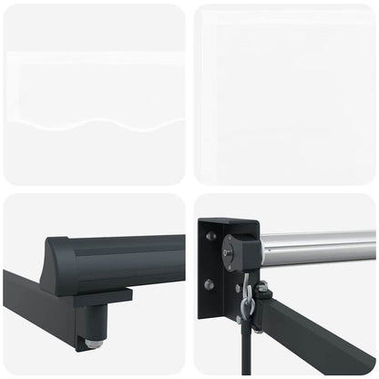 Markise Weiß 3 x 2,5 m Polyester und Metall