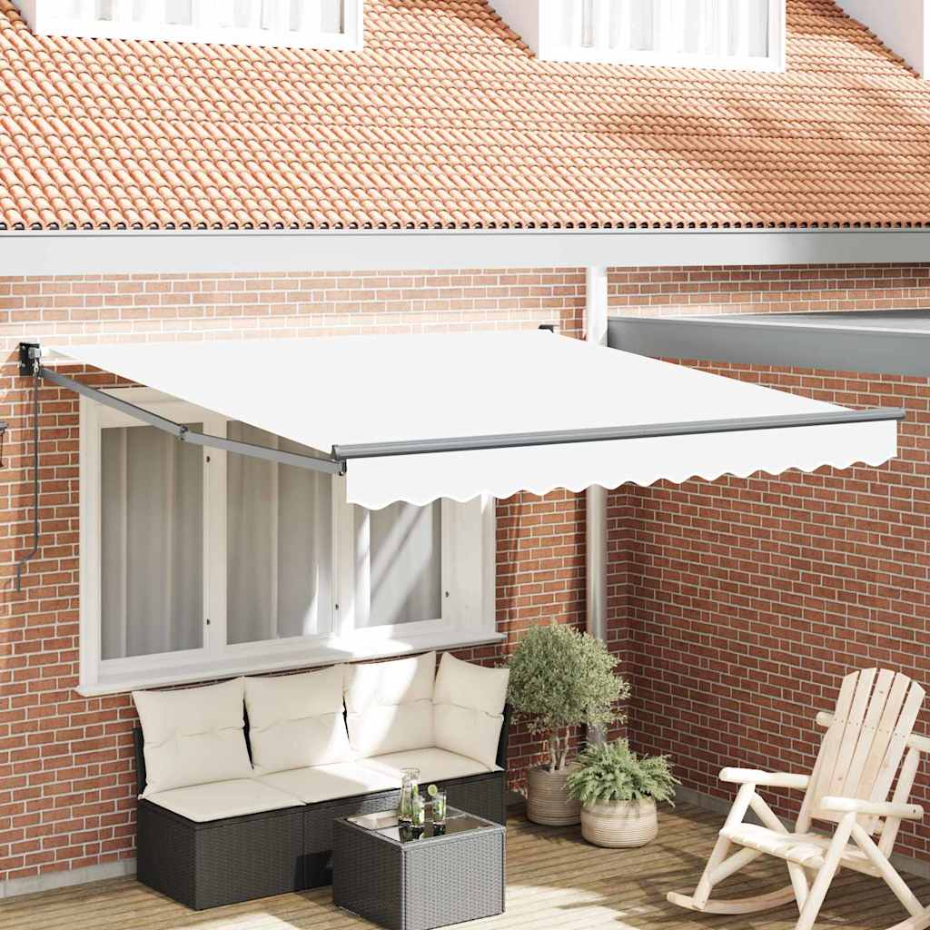 Markise Weiß 3 x 2,5 m Polyester und Metall