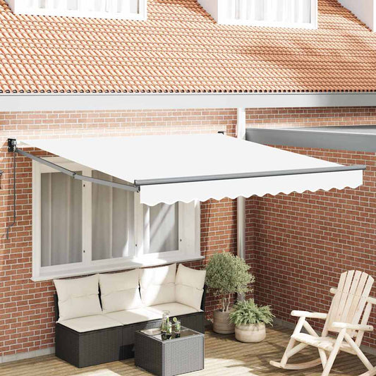 Markise Weiß 3 x 2,5 m Polyester und Metall