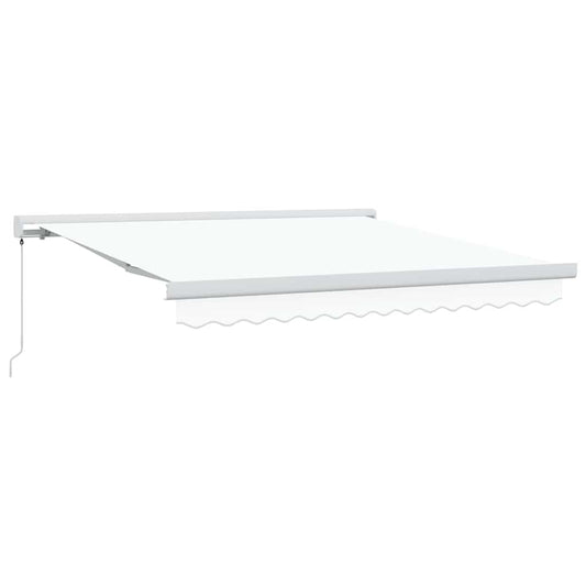 Einziehbare Markise Weiß 300 x 250 cm Stoff, Metall